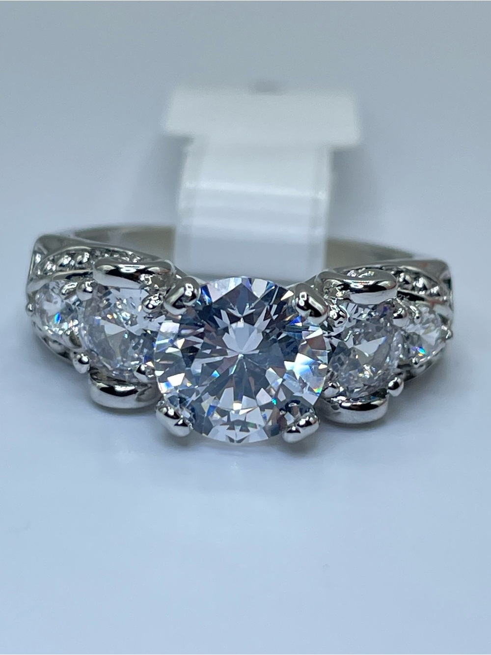 Swarovski Crystal Elements White Swarovski Elements Art Deco Ring Sz 8